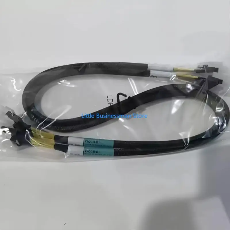 SFF-8654 8I to SFF-8654 8I Cable 65CM for Internal Data Linking, Straight-End Format with Outer Sleeve and End Covers for