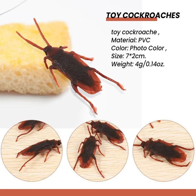 12 Pcs Halloween Simulated Plastic Cockroaches Deceptive Props Toy Trick Decor