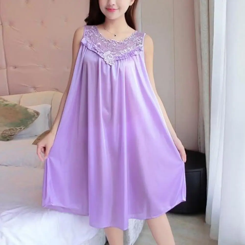 Female Nightgown Non Shrink Women Sleepshirt V-neck Silky Touch  Great Home Clothing Ladies Night Shirts