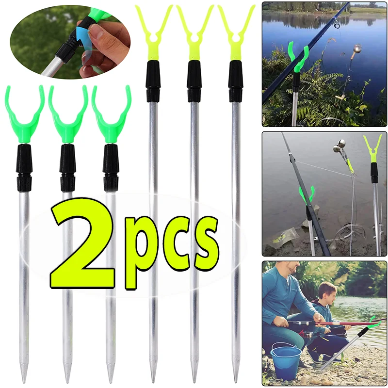 

Держатель удочки портативный алюминиевый сплав Y-образный регулируемая высота 35/50 см устойчивый к коррозии для соленой пресноводной рыбалки инструменты