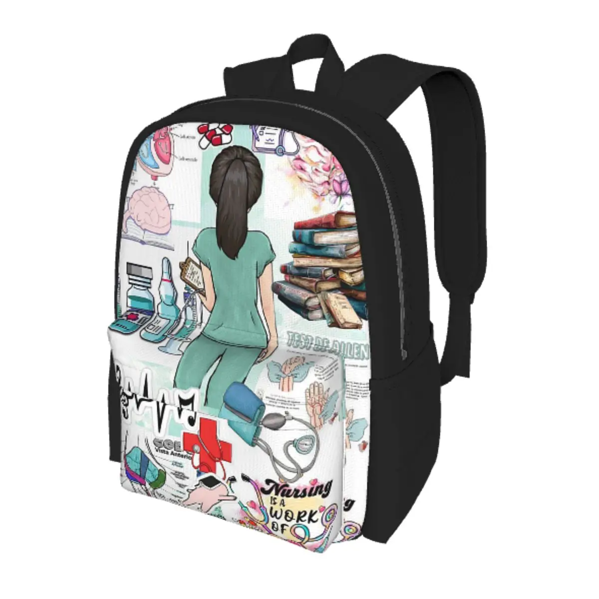 

Enfermera En Apuros Doctor Nurse Student Backpack School Bag Hiking Travel Daypack for Men Women Bookbag Shoulder Bags