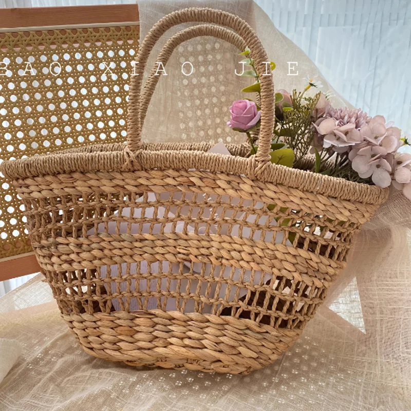 

Новая пляжная сумка для отдыха, модная ретро-тканая сумка из травяной ткани, большая вместительная сумка на плечо