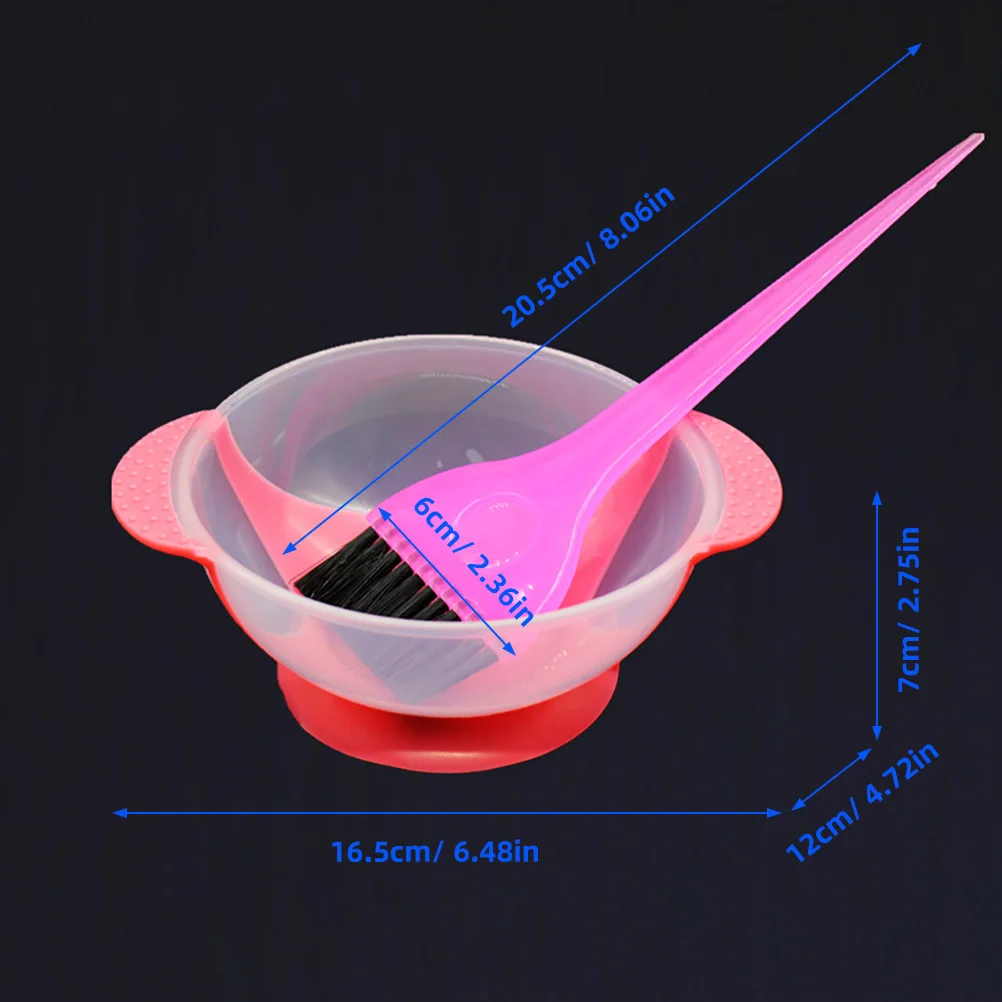 1Set Hair Dyeing Bowl Brush Set Thick Suction Cup Salon Hair Coloring Mixing Bowl Brush Durable Easy Use Multiple Colors - Image 4