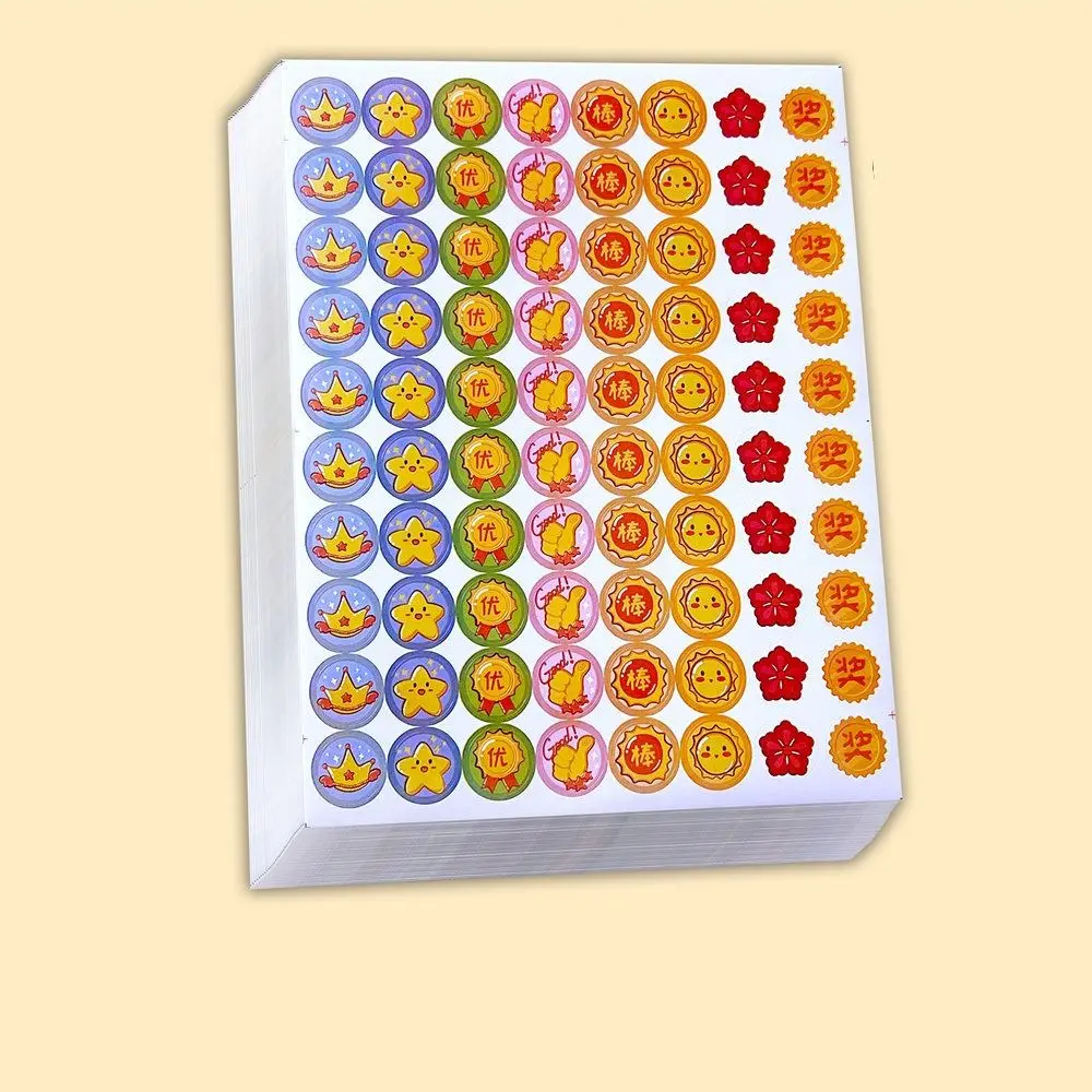 

800 Pcs/Bag Cute Star Reward Stickers Cartoon Animals Self-adhesive Encouragement Motivational Sticker Multifunction