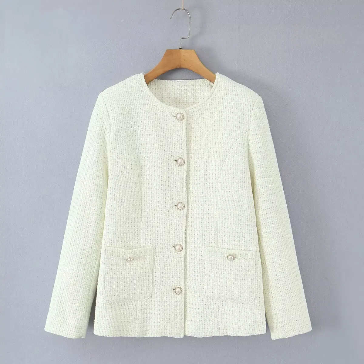 

2025 WOMAN Fashion European and American Style Autumn New Coarse Square Quilted Jacket Button Coat Outerwear Mujer