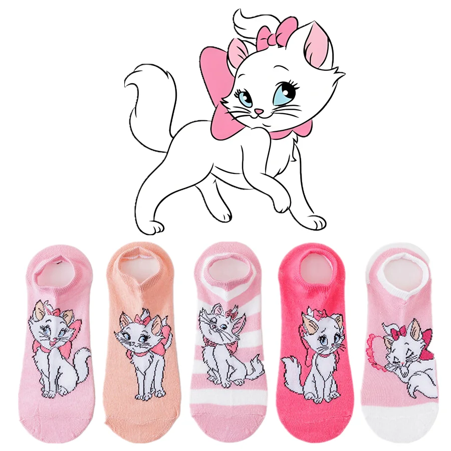 ถุงเท้าการ์ตูนดิสนีย์แฟชั่น 5/10 คู่ สำหรับผู้ชายและผู้หญิง สไตล์ฮิปฮอปสตรีทลำลอง ถุงเท้าข้อสั้น