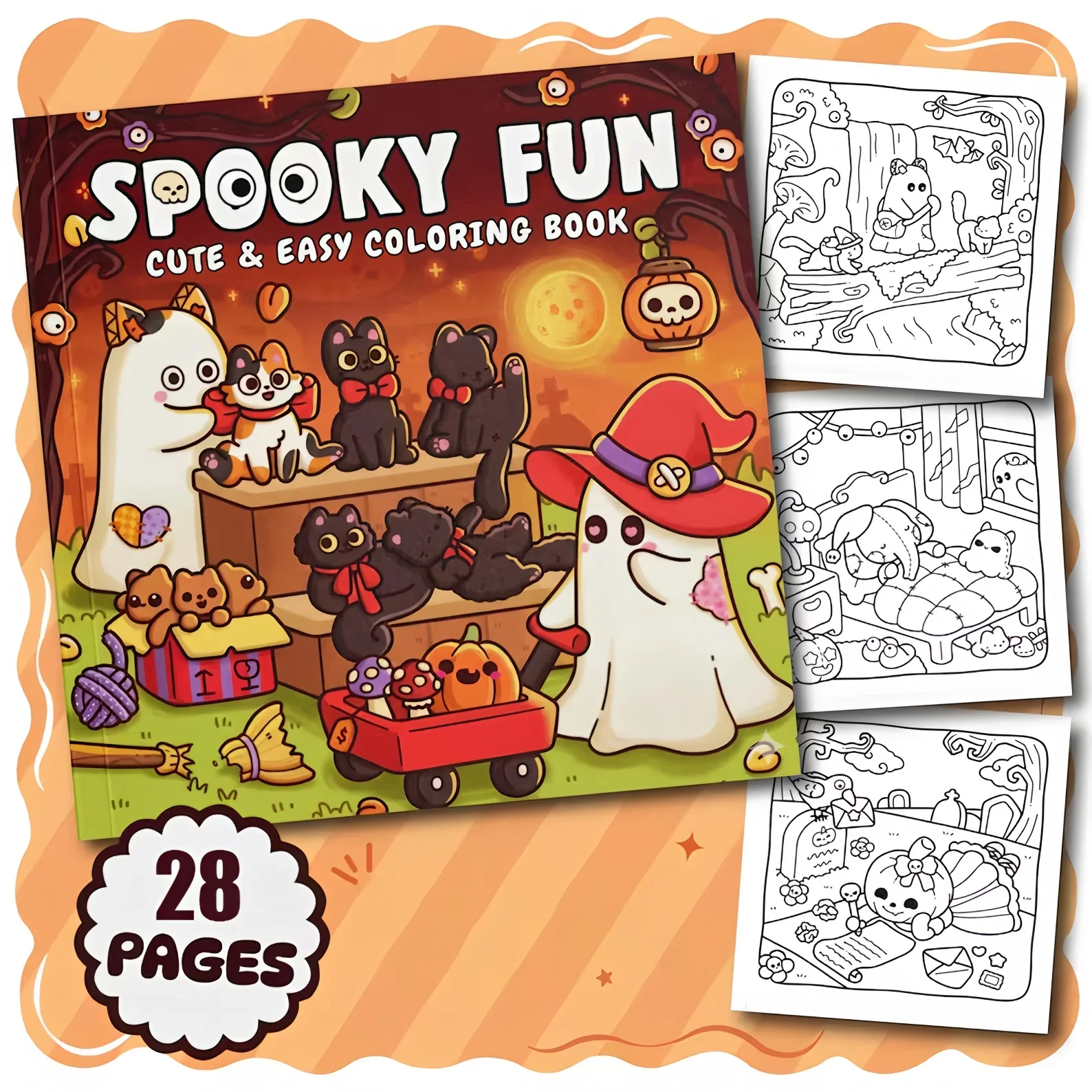 Fun Spooky Coloring Book for Adult | 28 Pages Colouring Book, Drawing Supplies for Christmas, Thanksgiving
