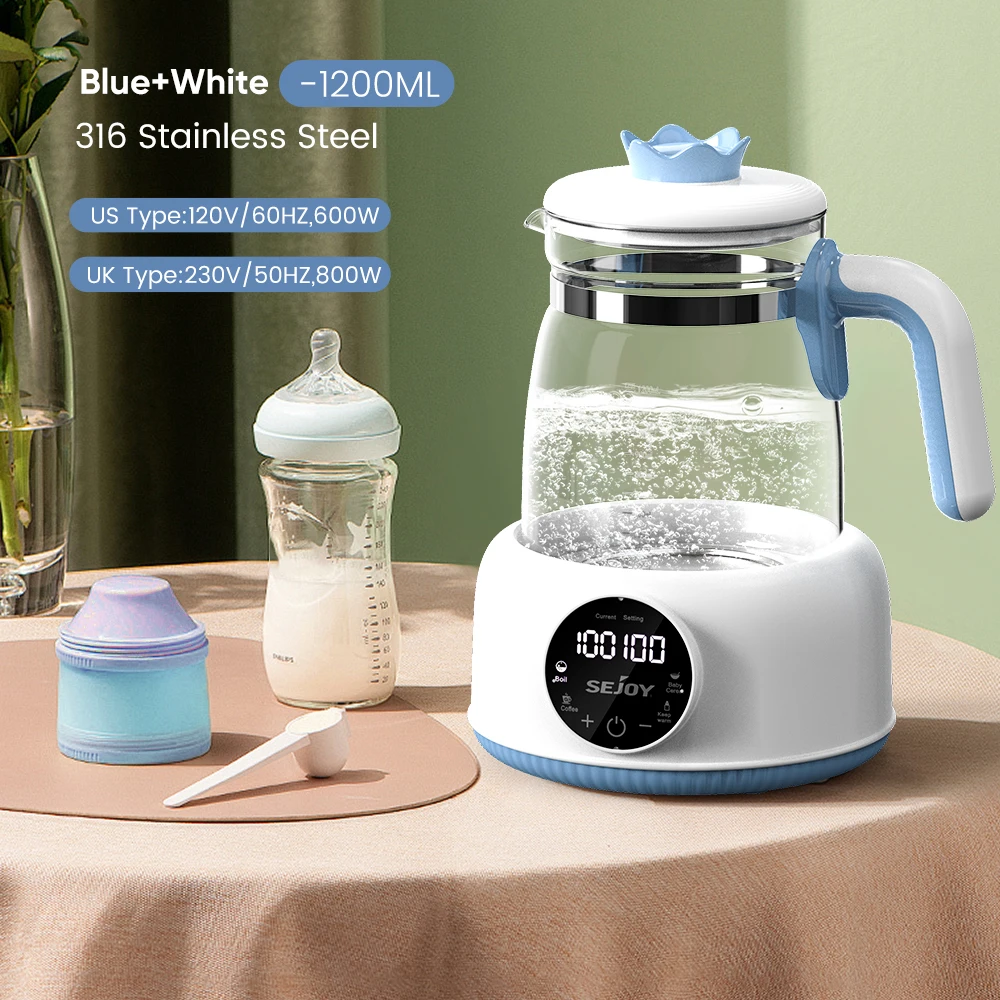 Sejoy 1.2L Baby Electric Kettle Infant Thermostatic Milk Regulator 24 Hours Hot Water Smart Insulation Pot