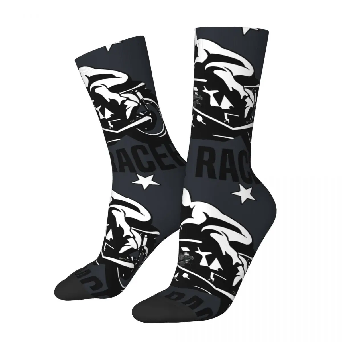 

Retro Cafe Racer Vintage Motorcycle Men's compression Socks Unisex Cafe Race Motorcycle Harajuku Printed Novelty Crew Sock