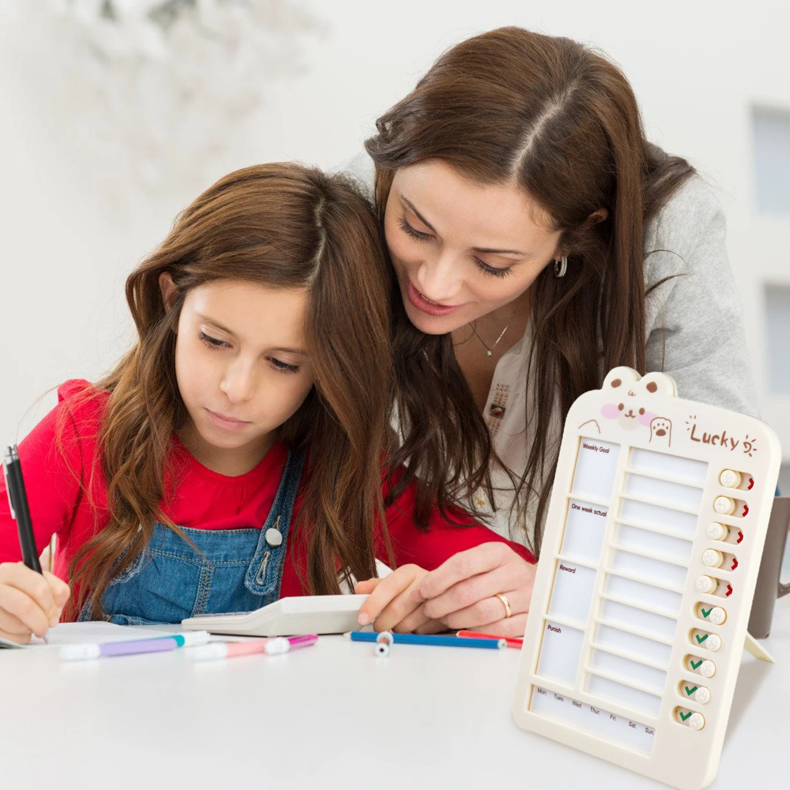 

Self-Discipline Punch Card Board Portable Housekeeping Chart Self-Discipline Punch Card for Children's Good Habit Formation