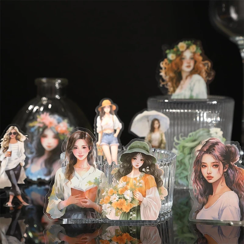 100 buah Kit stiker buku tempel untuk jurnal, paket Ephemera untuk jurnal sampah, dengan kotak penyimpanan besi