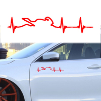 Motorcycle Glow Stickers Heartbeat Sticker Heart Electrocardiogram Decal Motorbike Helmet Decoration Accessories Car Sticker