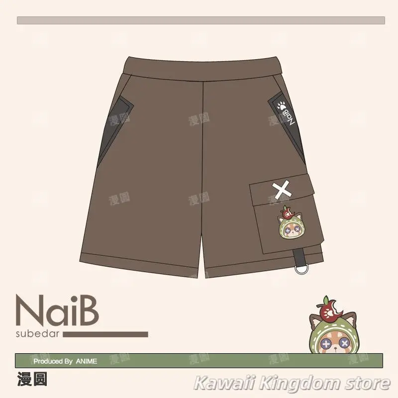 Identity Ⅴ Naib Subedar Mercenary Anime Cosplay Costume Short Sleeve T-shirt Waistcoat Shorts Suit Mascot Student Accessory