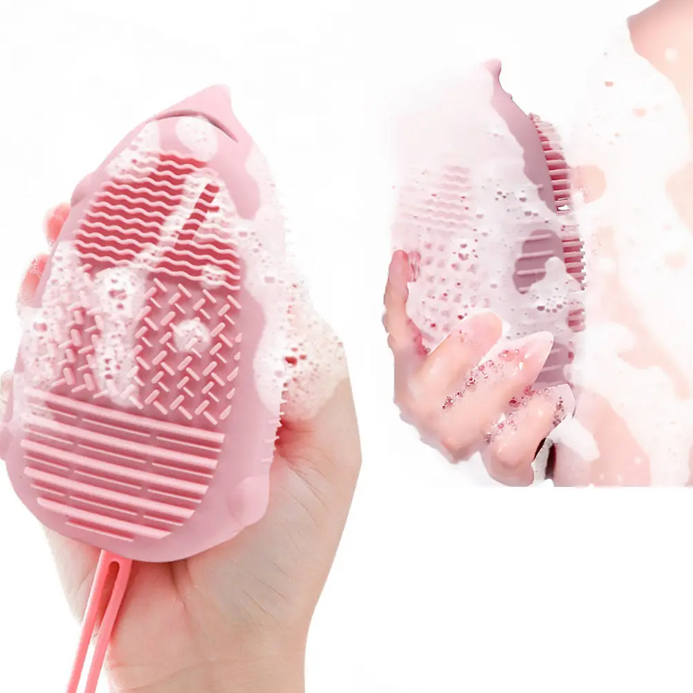 Silicone Bath Brush for Body Face Tableware Fruit Cleaning Exfoliating Massaging Skin Smoothing Oil Balancing Stress Relief