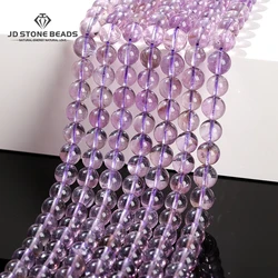 7A Quality Natural Brazilian Ice Amethyst Beads Round Loose Spacer 6 8 10mm Pick Size For Jewelry Making Diy Necklace Bracelet