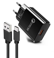 18W 3A Quick Charge 3.0 Fast Charger Wall Charger Type C Cable For Samsung s10 S20 S23 S24 Xiaomi Htc lg Android phone