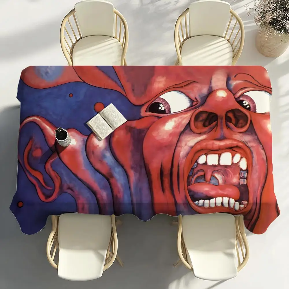 Mantel de mesa King Crimson de Progressive Rock, para fiestas en casa, picnic, comedor, cocina, escritorio, decorativo, a prueba de polvo
