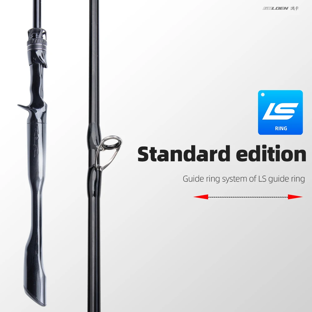 FISHINGFANS Fast Action Rod LS Guide Spinning Casting Bass Pike Catfish Rod Trouts Perch 30T Carbon L ML M Angelrute – Detail 2