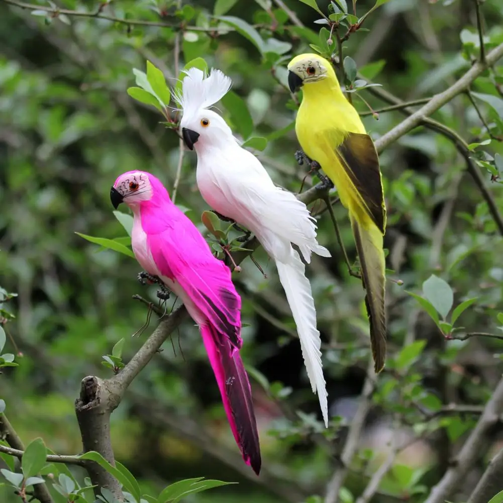 Durable Simulation Bird Long Lasting Realistic Looking Foam Stuffed Simulation Parrot Create Vitality