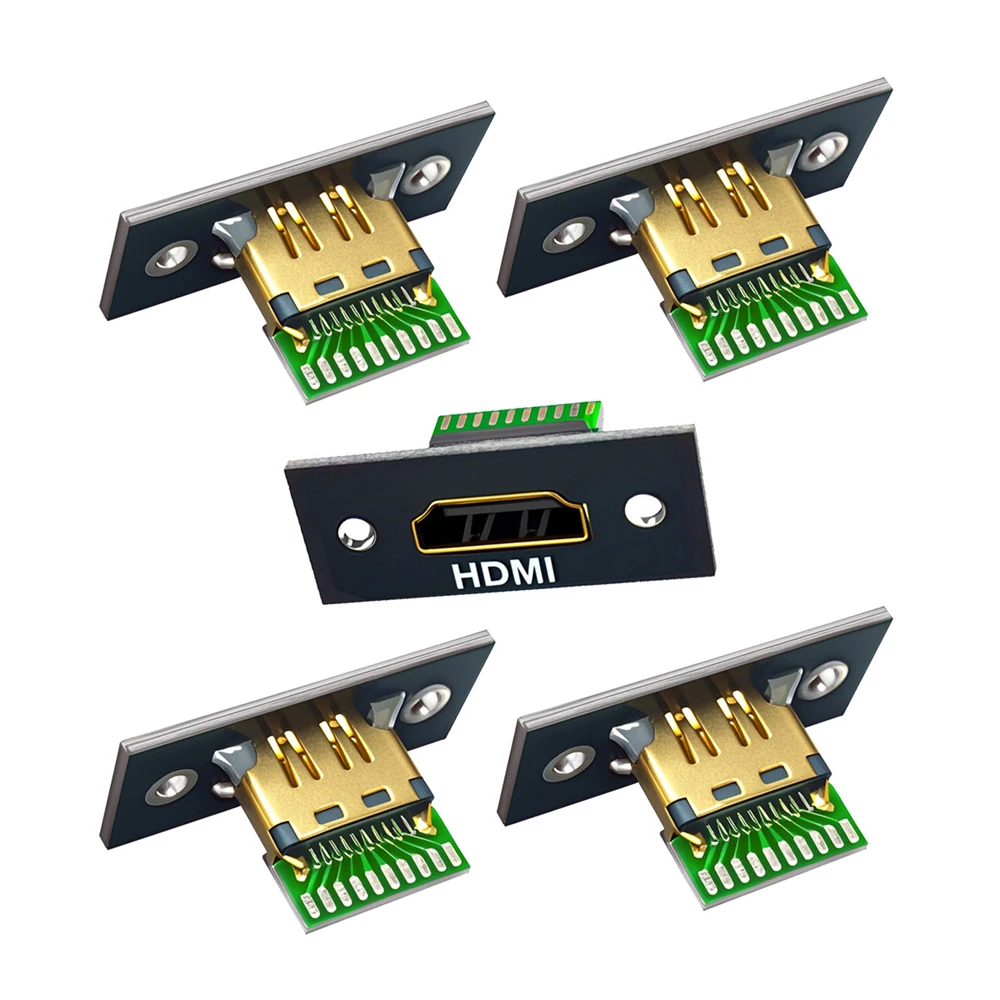 5pcs/set DIY OEM HDMI 8K Type-A Female Socket Connector Receptacle with Panel Mount Solder Type