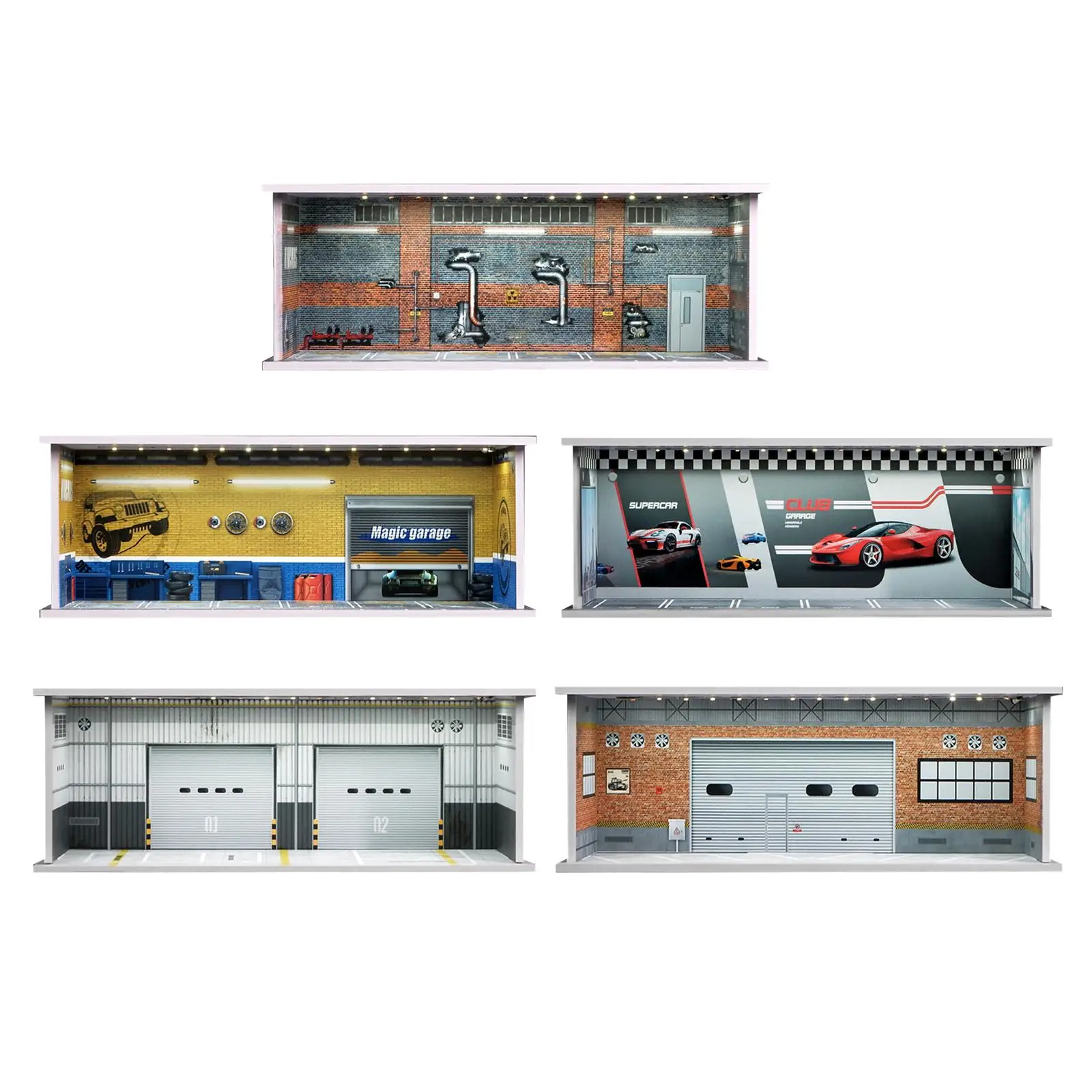 1/64 Parking Lot Display Case Scenery Display Stand for Alloy Car Model Toy