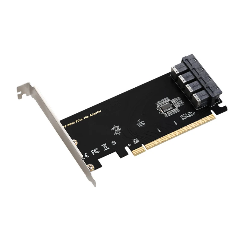 Convertidor PCIe X16 a 4 U.2 tarjeta de expansión para juegos, controlador de tarjeta PCI-E adaptable, adaptador de expansión pci express