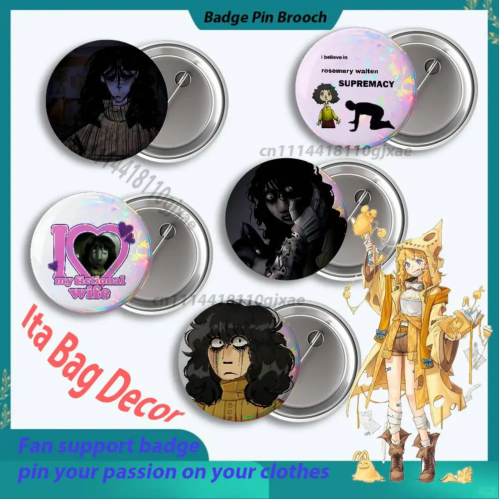 The W-Walten F-Files Rosemary Badges25 32 44 58 75mm Round Cosplay Pin Fans Collect Friends Gifts Brooch Souvenir Custom