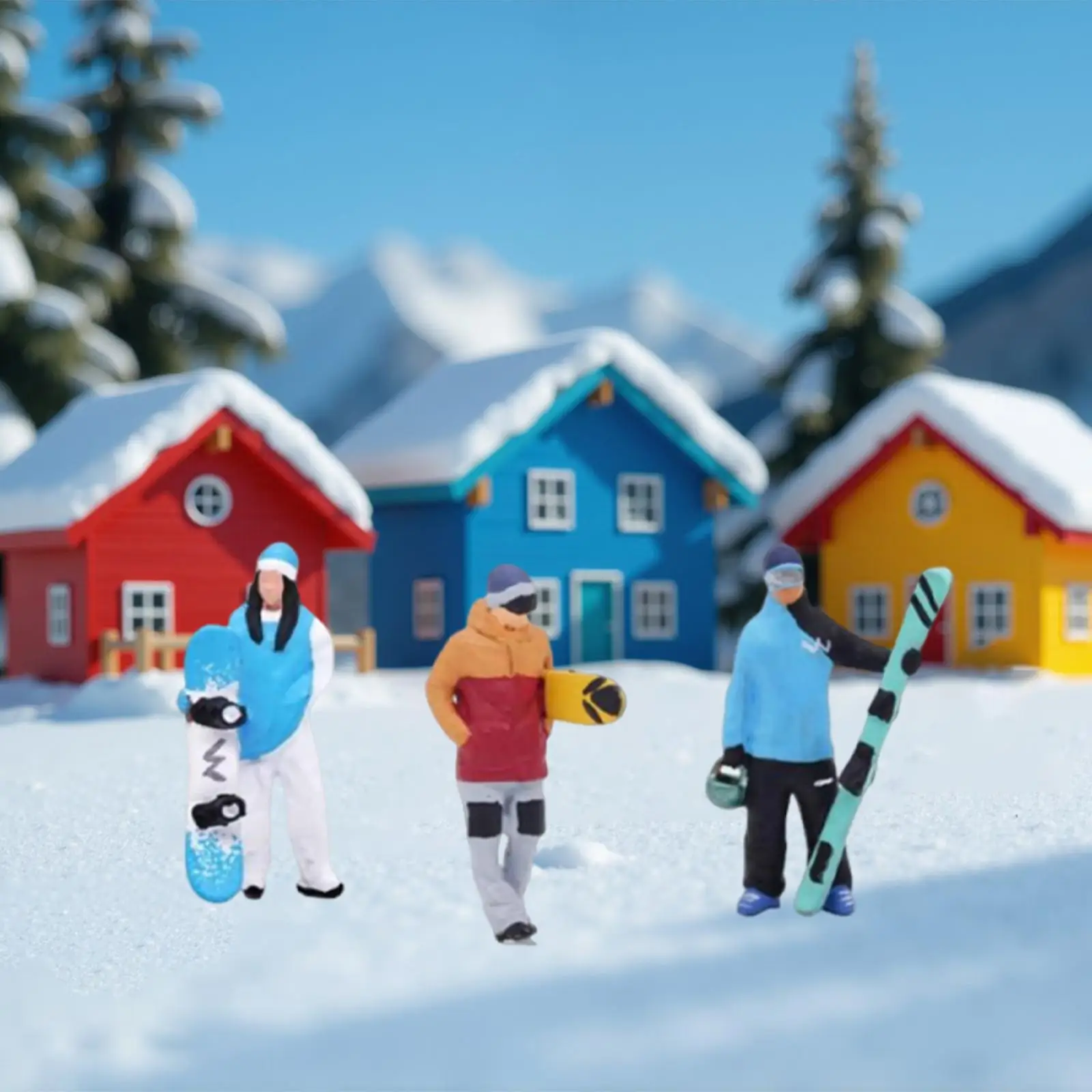 

3Pcs 1/64 Scale Snowboarding Figure Realistic for DIY Projects Model Trains