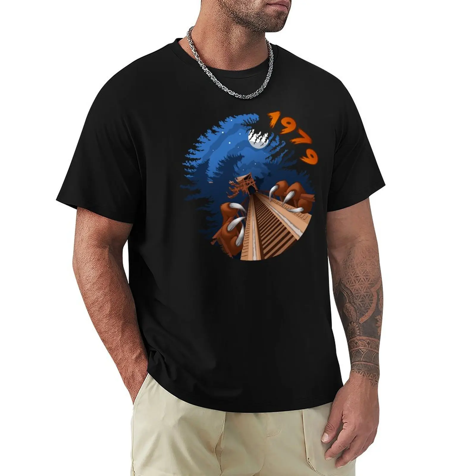 NIGHT RIDES ONLY Beast Wooden Roller Coaster at Kings Island Theme Park T-Shirt Quick Dry Fishing T-Shirt