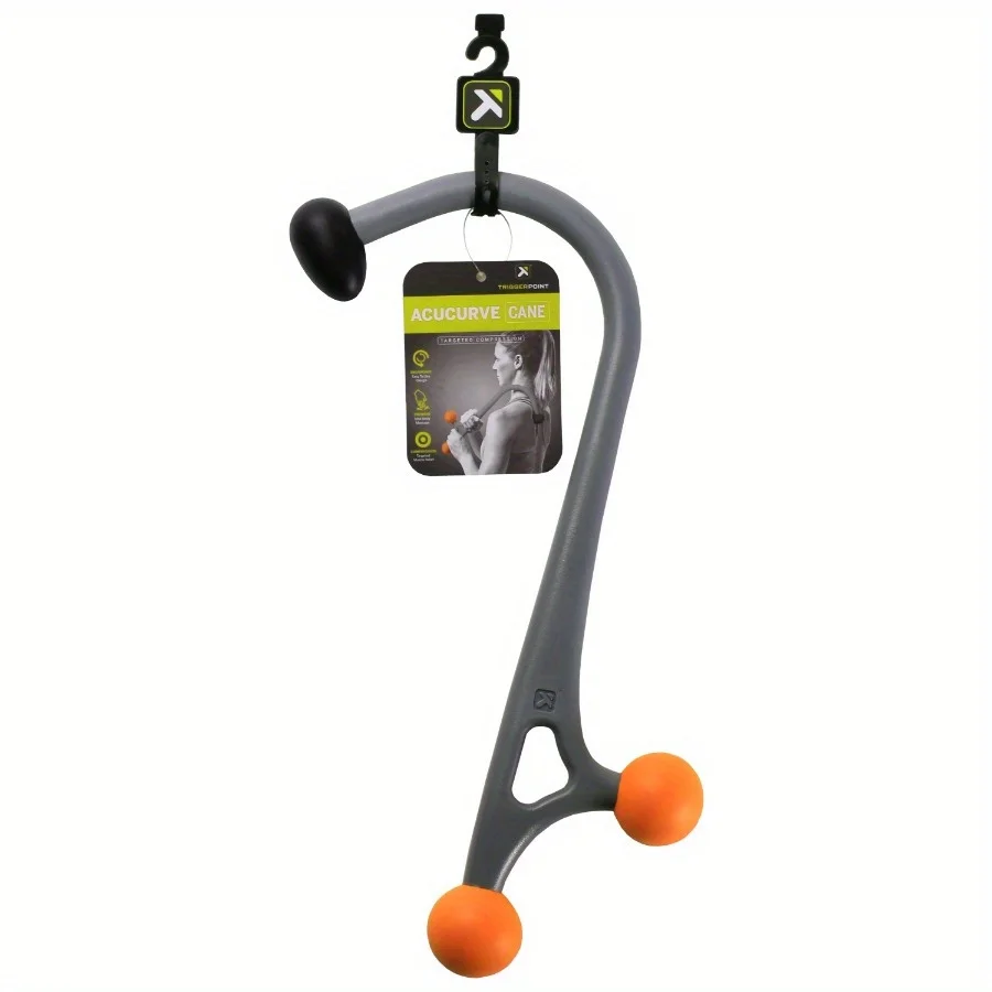 عصا تدليك الأنسجة العميقة، رمادي، تصميم كرة التدليك المزدوج يطلق العضلات الضيقة بشكل فعال حول العمود الفقري لتخفيف الألم