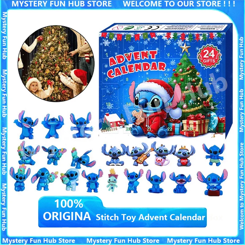 

Оригинальный новый рождественский адвент-календарь Stitch, коробка Kawaii Lilo & Stitch, модель куклы, аниме-фигурки, детские игрушки, рождественские подарки-сюрпризы