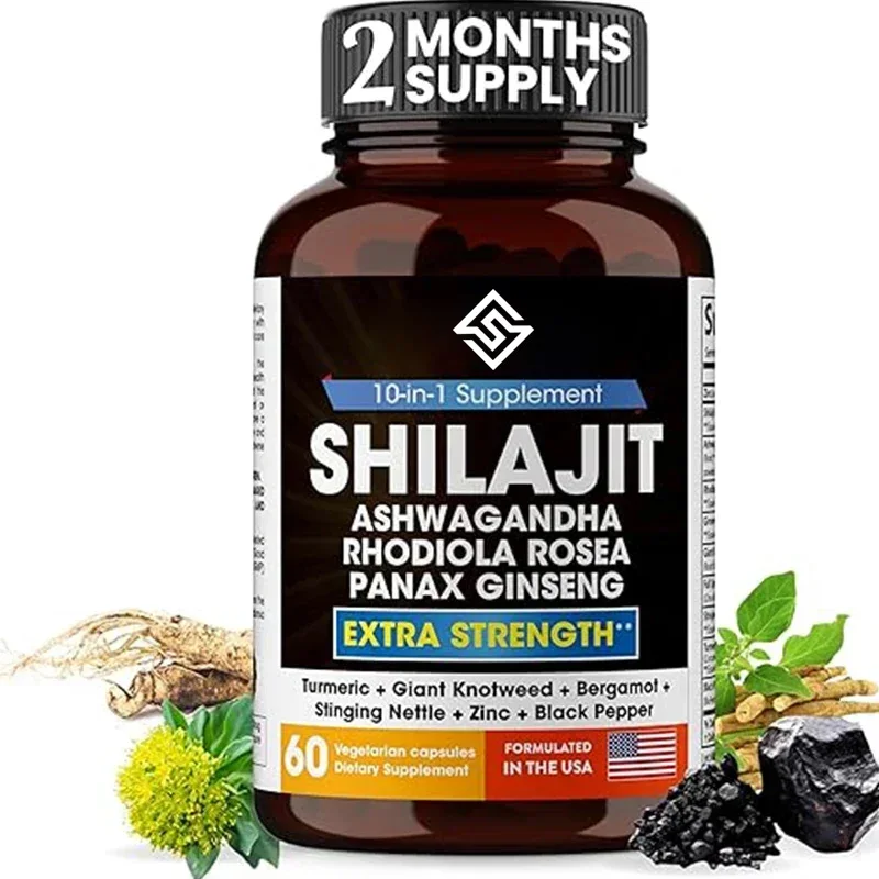 

Shilajit Pure Himalaya, Южноафриканский пьяный баклажаны, родиола, женьшень, Nettle, мужская добавка | | Сделано в США