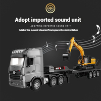 Huina 522 Large 1:18 Alloy Plastic 2.4g Remote Control Transport Board Truck Excavator Children'S Engineering Vehicle Toy Gift