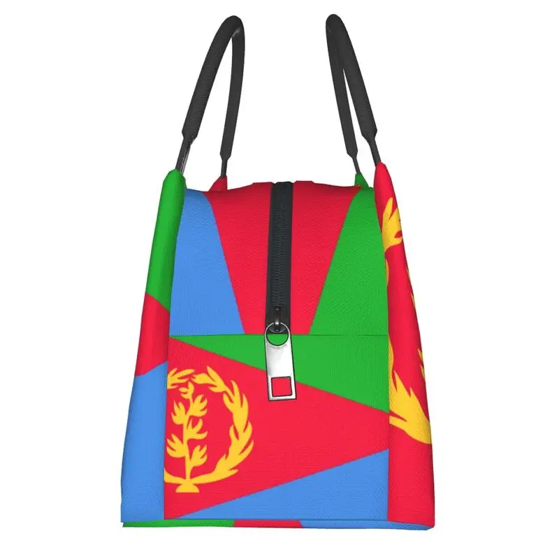 Custom Eritrea Flag Portable Lunch Boxes Women Multifunction Cooler Thermal Food Insulated Lunch Bag Travel Pinic Container