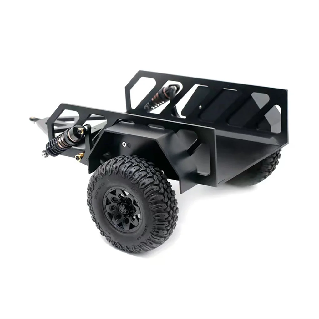 1/10 Metal Trailer Aluminum Alloy Exquisite Workmanship Rc Metal Trailer For Axial SCX10 90046 D90 TRX4 TF2 CC01 Capra Black