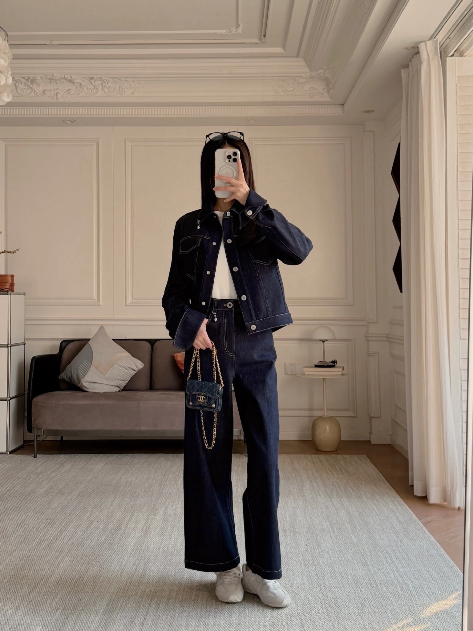 

Комплект женской повседневной одежды из девяти предметов: милый кулон, джинсовая куртка и джинсы, осенний модный комплект