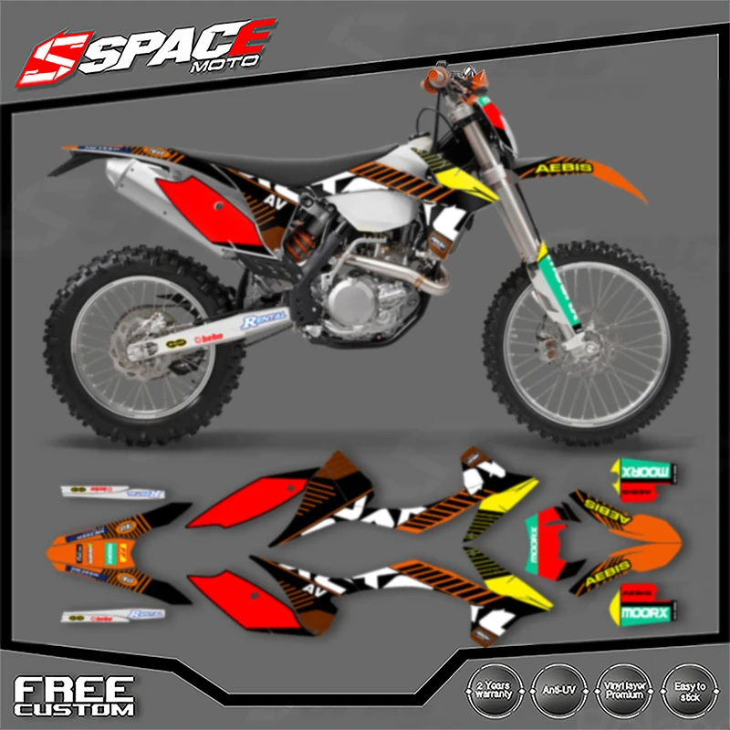 

SPACE Custom Motorcycle Graphics Background Decal for KTM 2011 2012 SX SXF 125 250 300 450 2012 2013 EXC Decals Stickers Kits 01