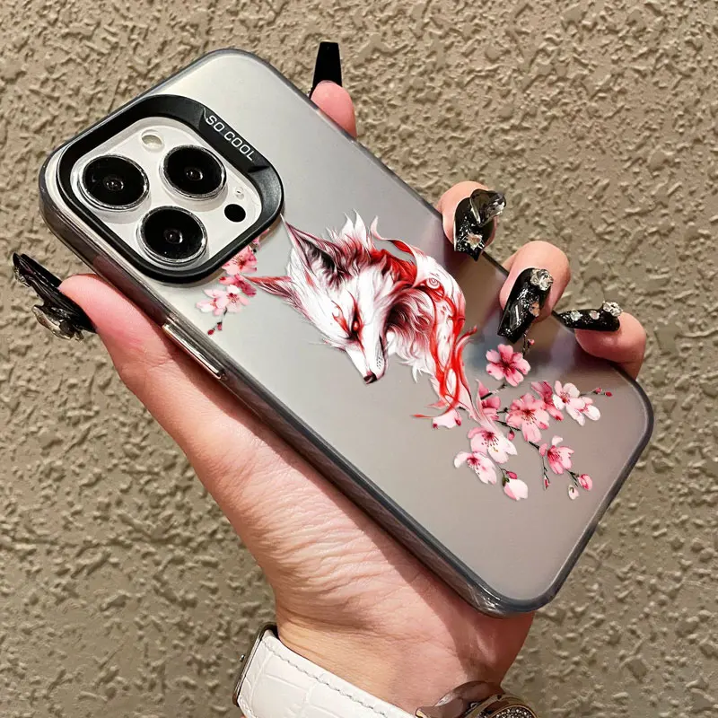 

Nine-tailed Fox Art Fashion Design Laser Phone Case For iPhone 17 Pro Max 16 15 14 Pro Max Plus 13 Mini 12 11 Pro Max Back Cover