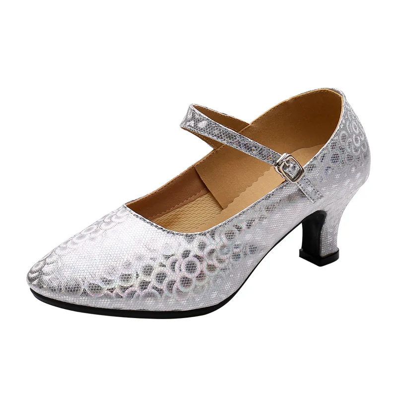 Ballroom Dance Shoes Leather Character Shoes for Women Ankle Strap Dancing Heels for Latin Salsa Tango Flamenco Dancing Shoes