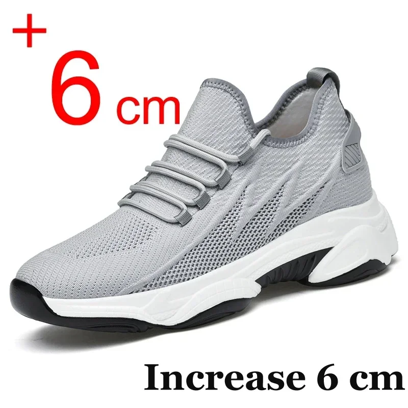 Toenemende heren sneakers Casual verhogingsschoenen 8 cm hoogteverhogende schoenen voor de zomer Ademende 6 cm lift