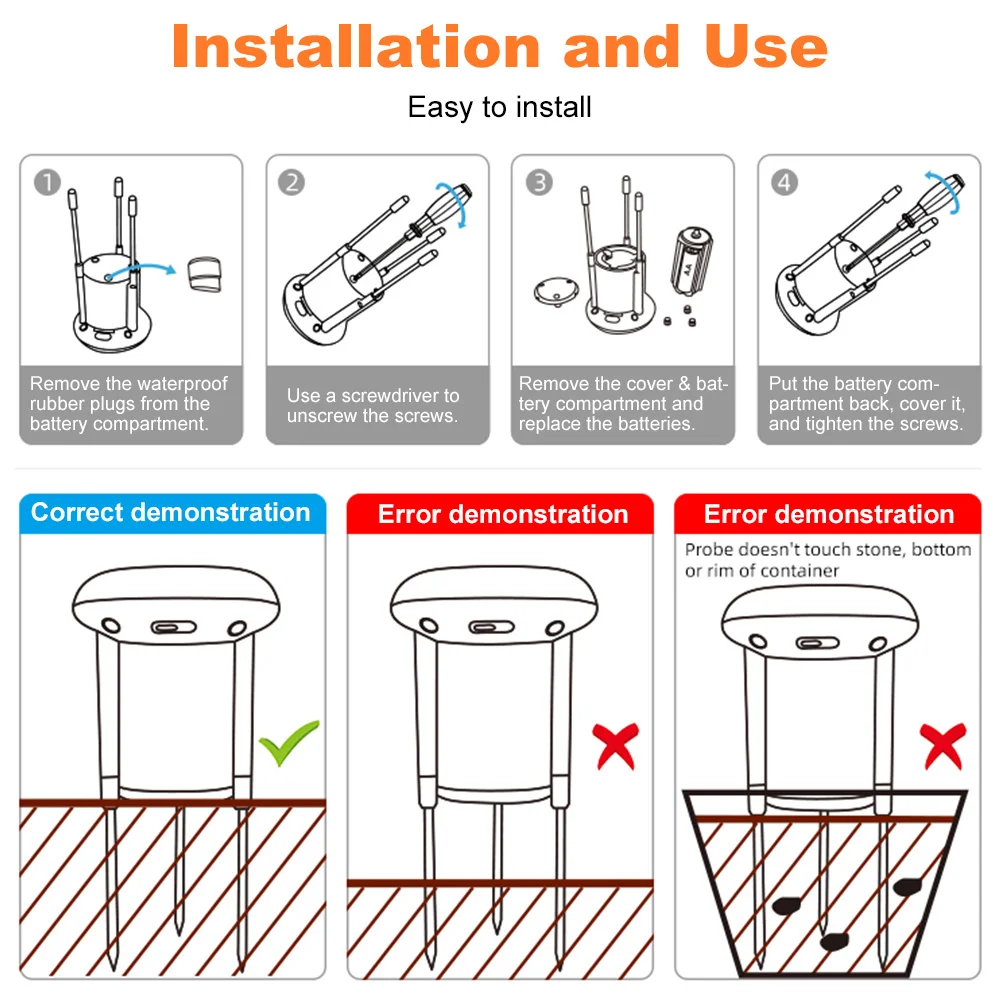 Tuya ZigBee smart Soil Tester Temperature and Humidity Sensor IP66 Grade Waterproof Plant Monitor Support Alexa Google Assistant