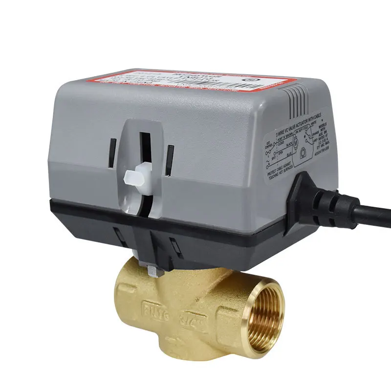 Magnetventil 1/2'' 3/4'' 1'' 2 Way Brass Motorized Shut-off Valve AC220V With VC6013 Fan Coil Electric Globe Valve Wasser und Dampf — Detail 3