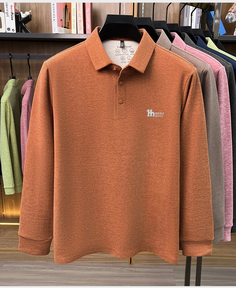 Marke Mode Buchstaben Muster Langärmel Polo-Shirt Herren Luxus Herbst Neues Leicht Komfort Geschäftsbereich Freizeit Flip-Kragen T-Shirt – Detail 18