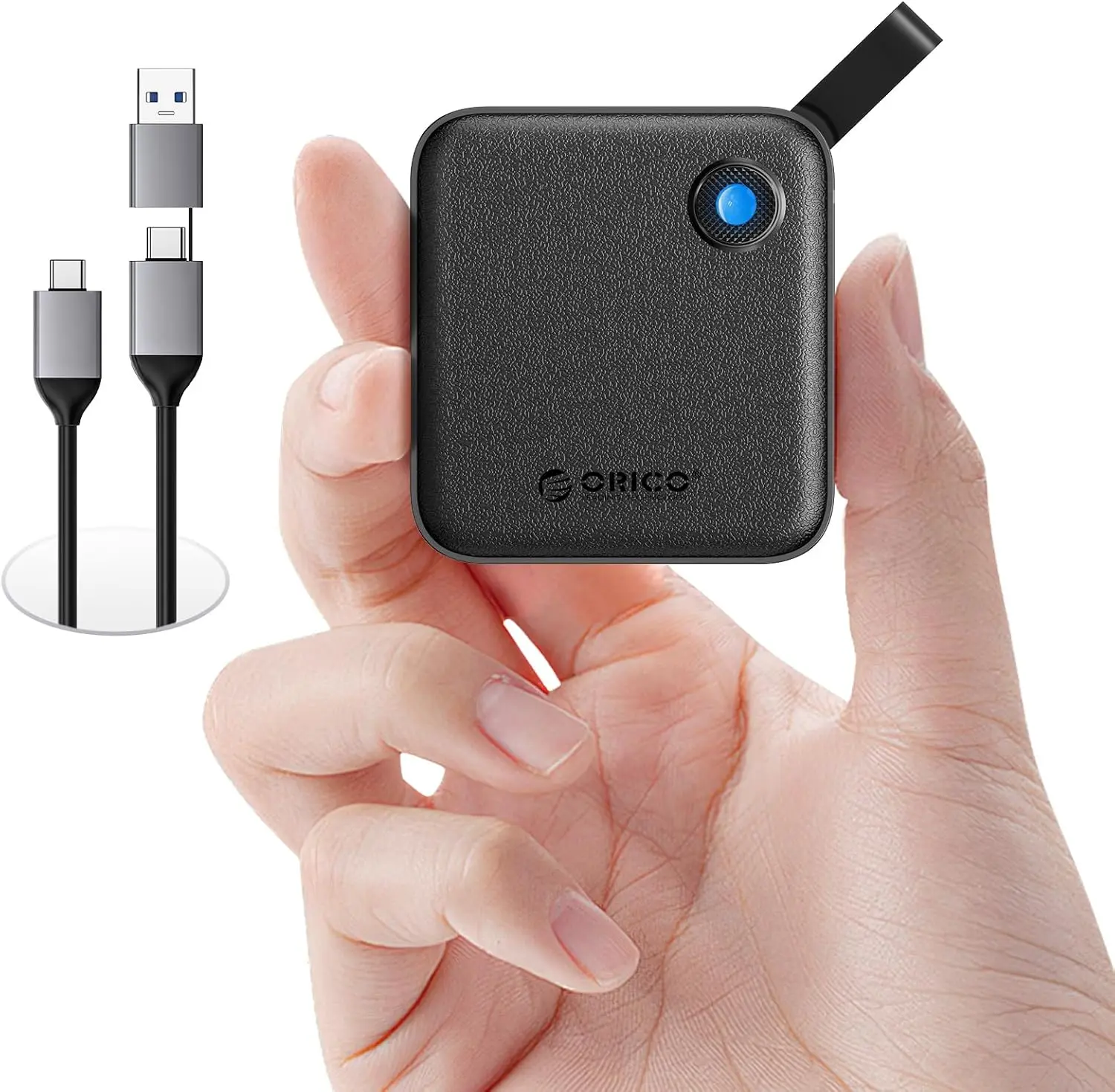 

256GB Portable SSD with USB-C Cable, Fast 460MB/s External Solid State Drive for Smartphone, Tablet, PC