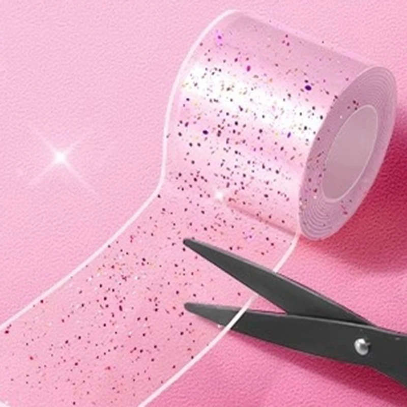 Bubble Tape Toys Adhesive Blowable Bubble Tapes Colorful Glitter Double-Sided High Sticky