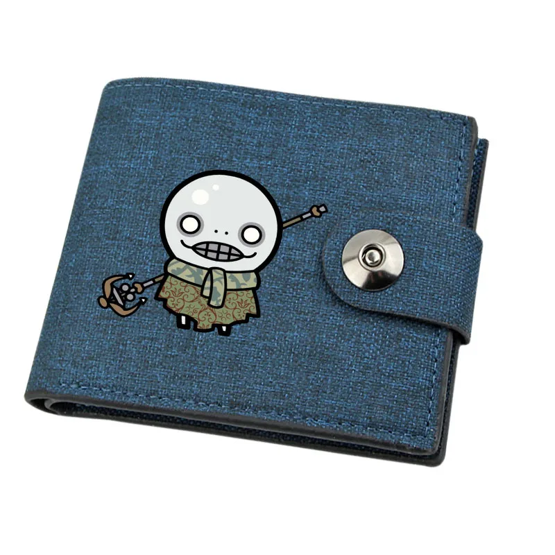 Boy Gril Coin Purse Anime NieRAutomata Cartoon Wallet Canvas Teenager Casual Cash Holder Bi-Fold Buckle Short Wallet