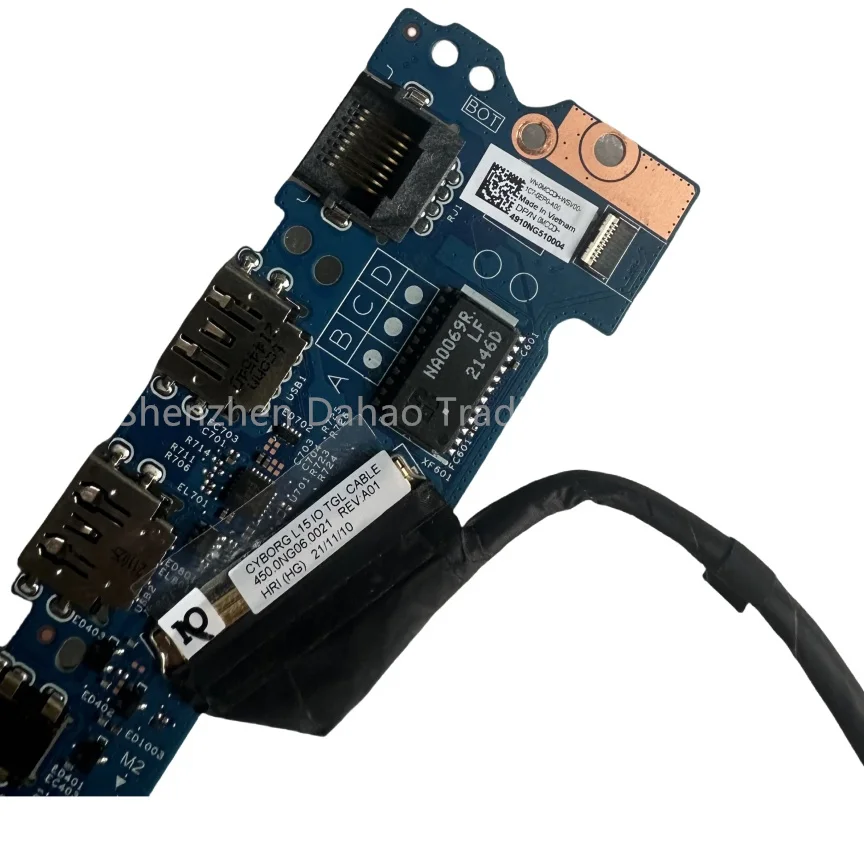 Leitor de cartão sd usb original para dell latitude 3520, e3520, leitor de cartão, placa botão liga/desliga com cabo cn-0mccdh 203513-1