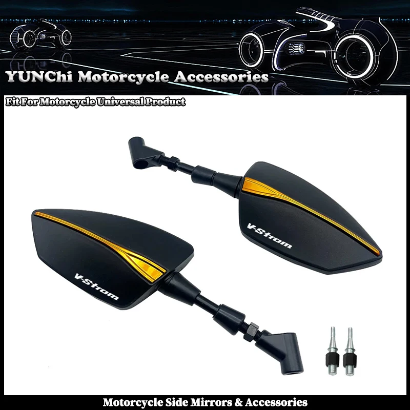 Motorcycle Universal Adjustabale Rearview Side Rear View Mirrors Fit For SUZUKI V-Strom 160 250 650 650XT 800DE 1000 1050 XT DL