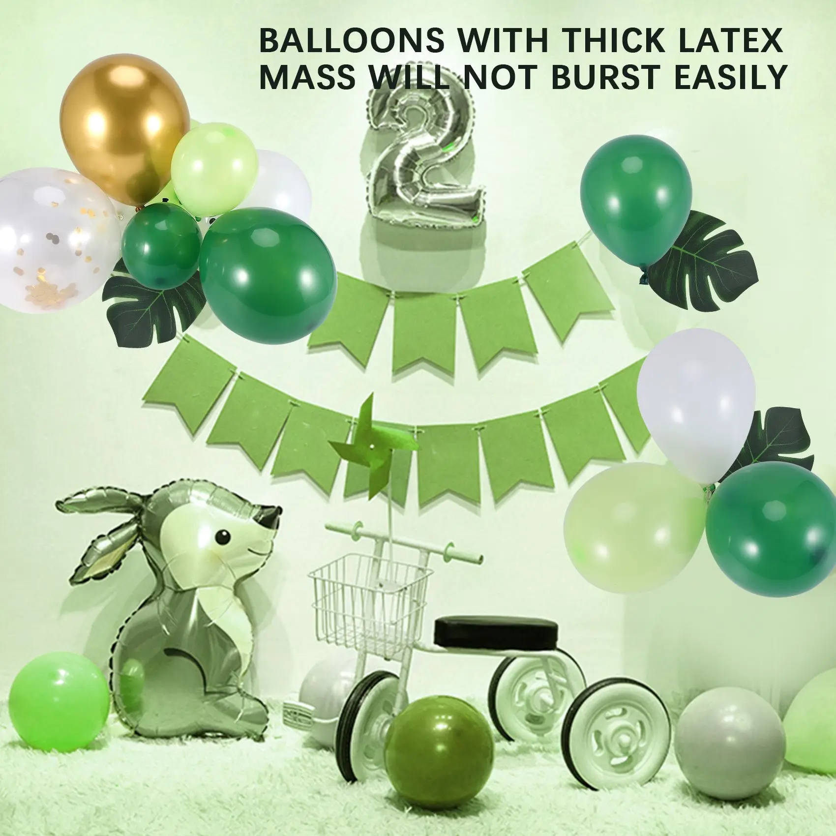 

134 шт. воздушный шар для вечеринки в джунглях, арка, зеленый воздушный шар, украшение