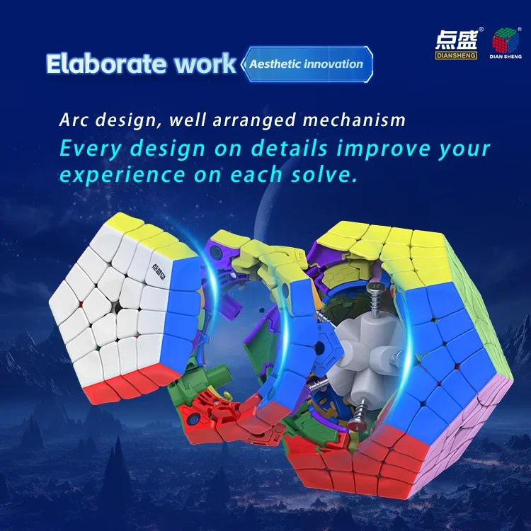 [JudyCube] DianSheng maître Kilominx 4x4 Megaminx Cube magique magnétique dodécaèdre sans colle Puzzle professionnel Cubo Magico